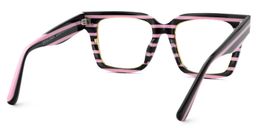 Taylor Black Pink Striped Square Glasses3