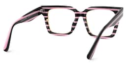 Taylor Square Black Pink Striped Glasses3