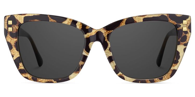 Tessia Square Brown Leopard Sunglasses