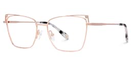 Loraine Rectangle Rose Gold Glasses1