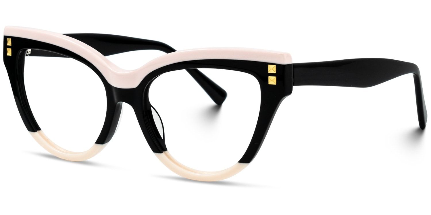 Cascata Cat-Eye Frame Glasses with Black and Pink Color | ZEELOOL1