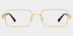 Olivia Gold Rectangle Glasses1