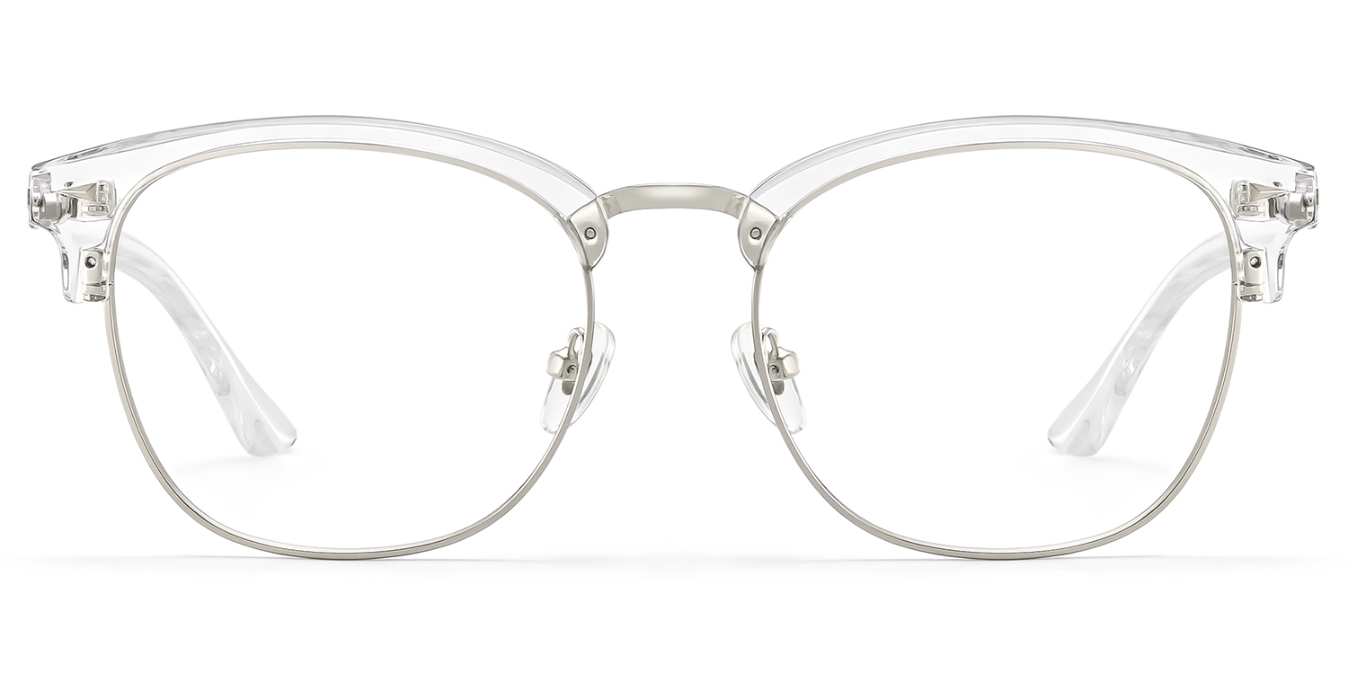 Lasha Clear Browline Mixed Frame Glasses for Women | ZEELOOL