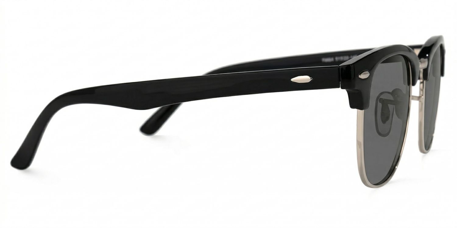 Hacker Browline Black Prescription Sunglasses | ZEELOOL