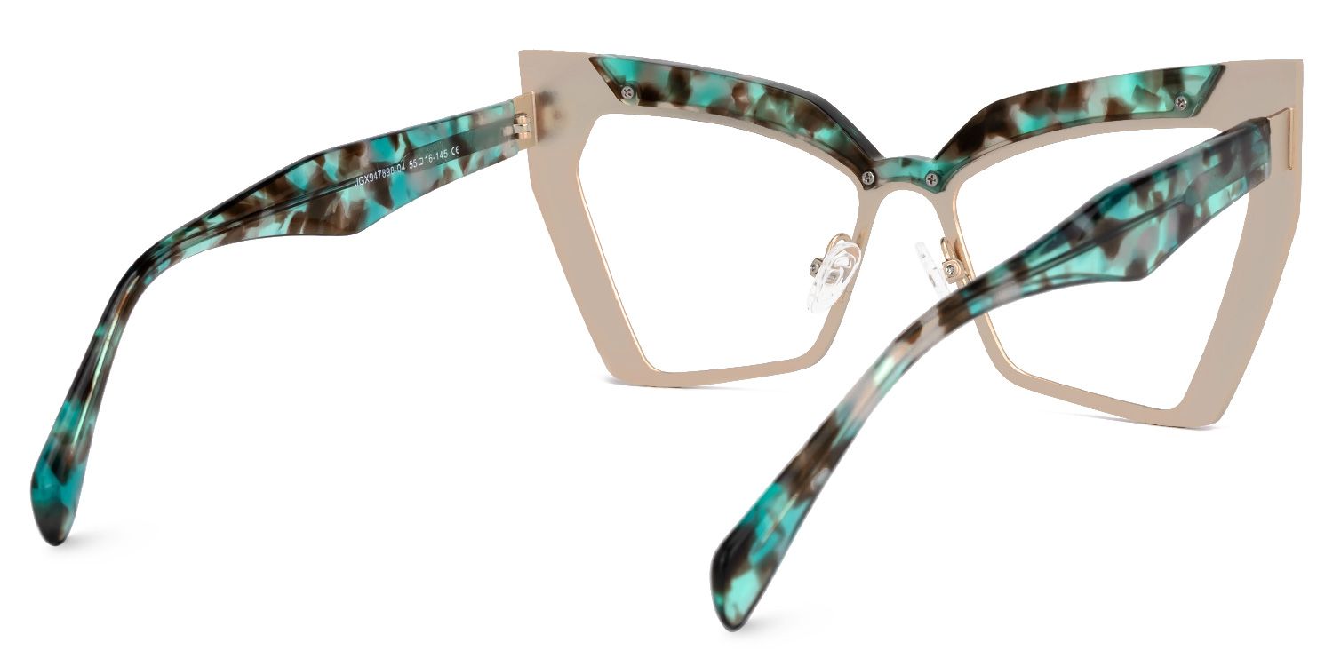 Chrishana Designer Eyeglasses in Butterfly Green-Tortoise Frame3