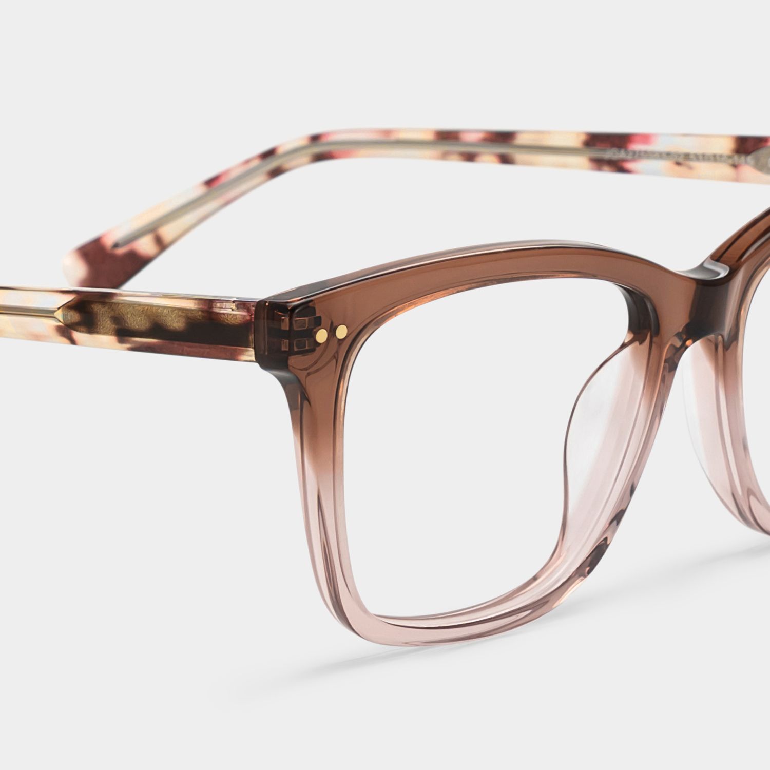Layla Brown Flower Square Eyeglass Frames | ZEELOOL5