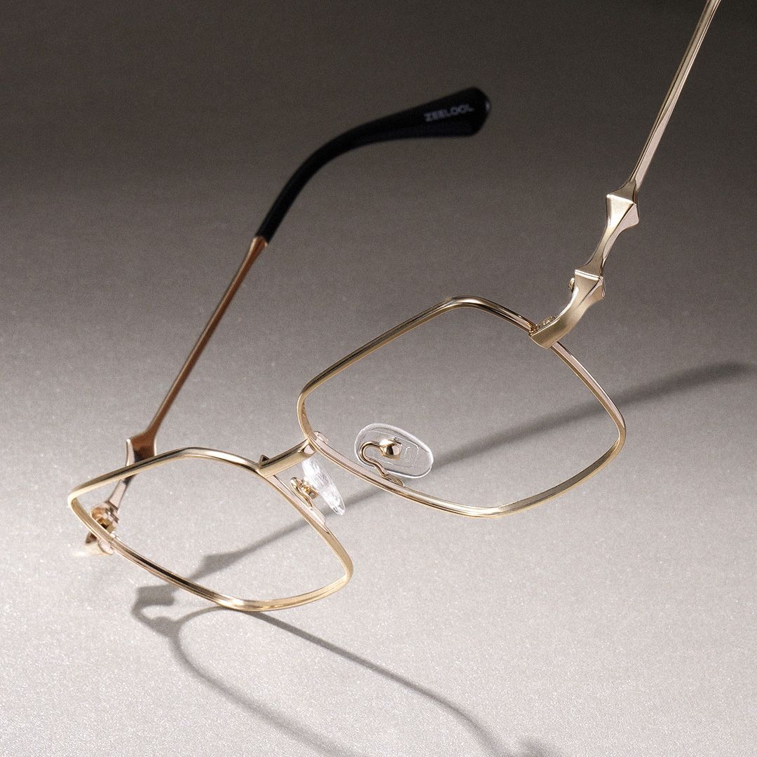 Kayla geometric gold Frame glasses Online | ZEELOOL1