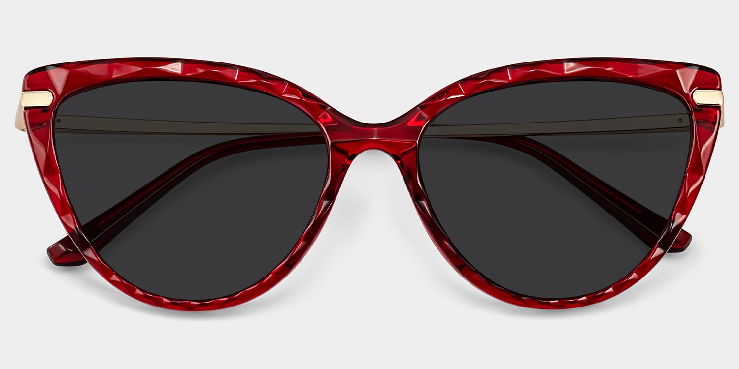 Lucas Cat Eye Style Red Frame Sunglasses | ZEELOOL1