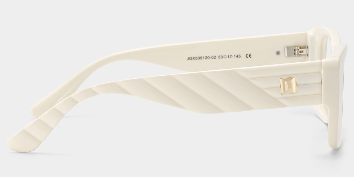 Hannah White Rectangle Frame Eyeglasses | ZEELOOL4