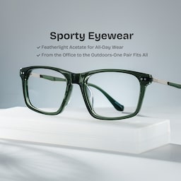 Cozy Rectangle Green Glasses2