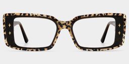 Gleam Leopard Rectangle Glasses1