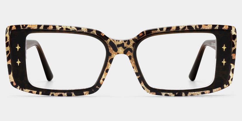 Gleam Leopard Rectangle Glasses