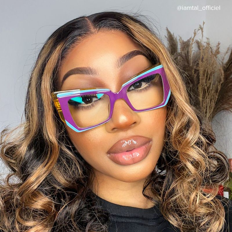 Verdejo Geometric Purple Eyeglasses and Glasses Frame5