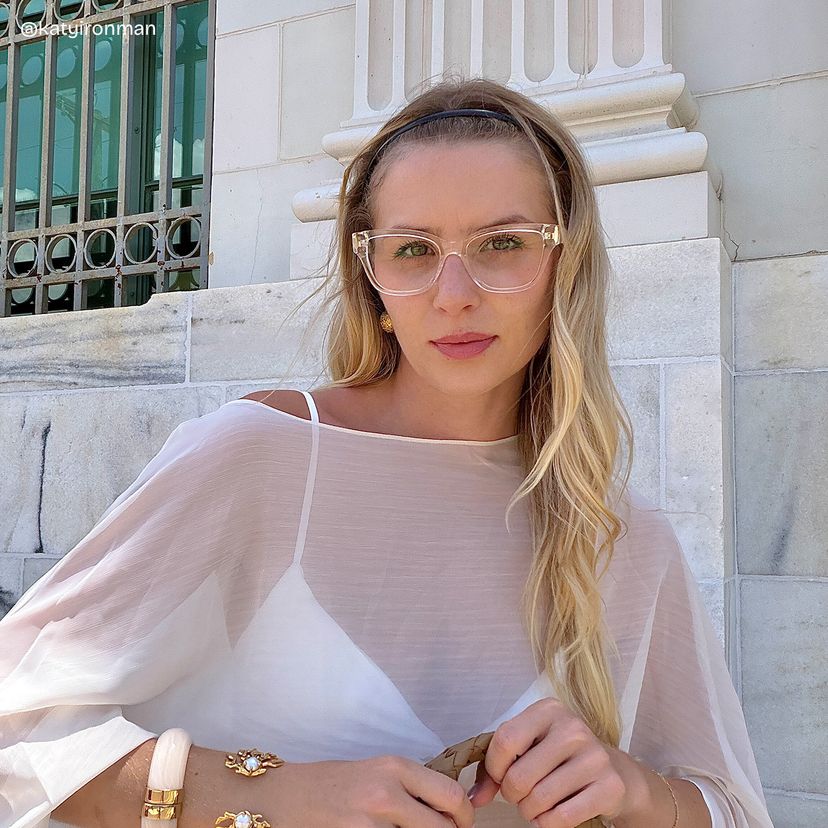 Miranda Clear Yellow Cat eye Glasses