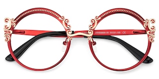 Nelida Round Red Glasses2