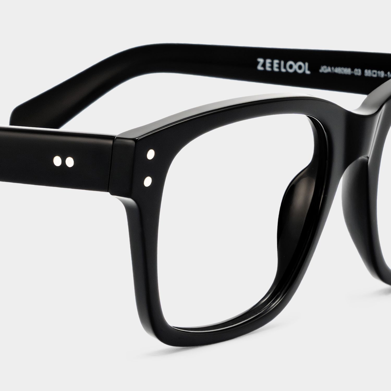 Fussell Square Black Full-Frame Glasses | Zeelool