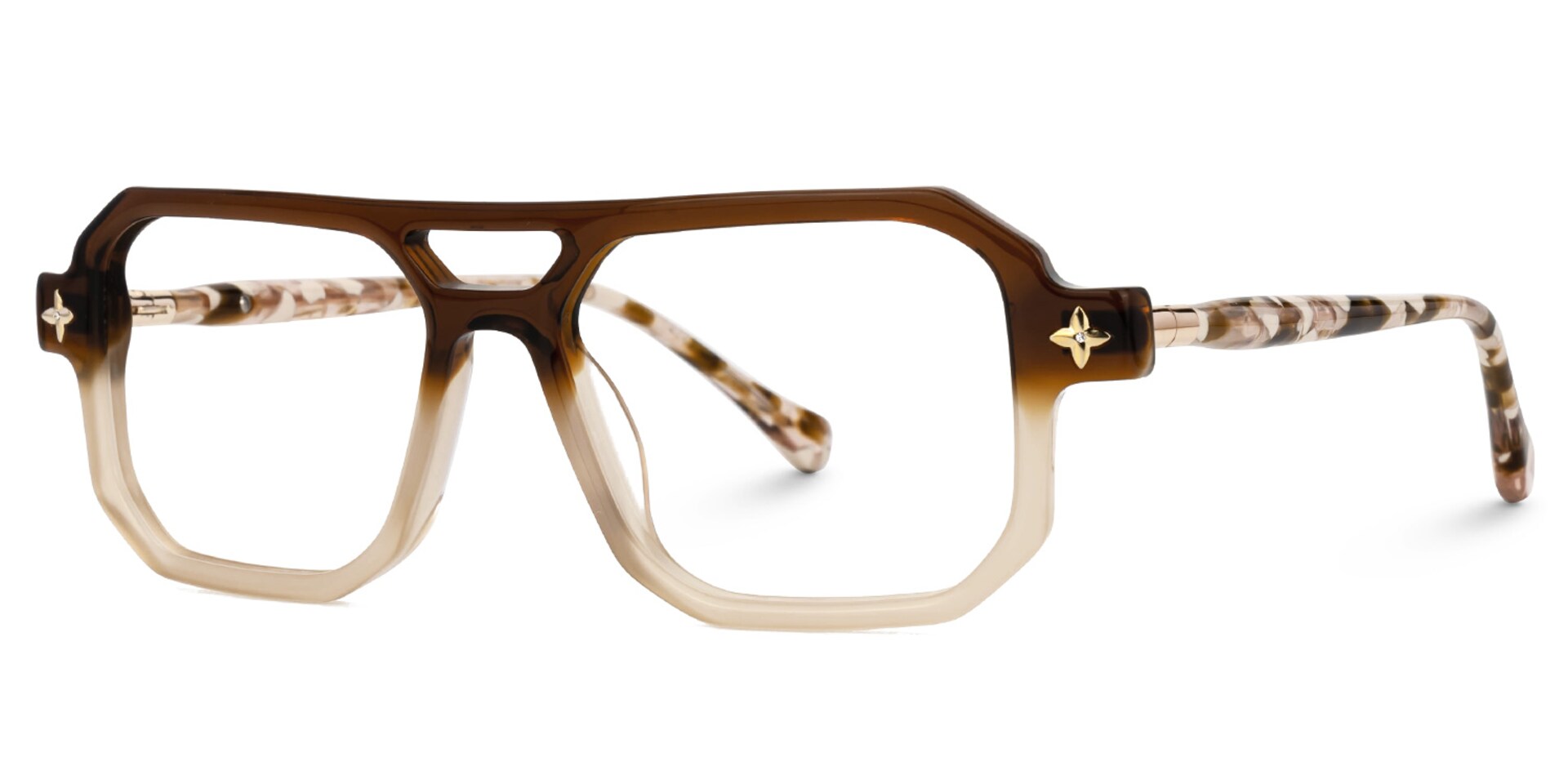Brown Brackett Aviator Frame Eyeglasses | Zeelool1