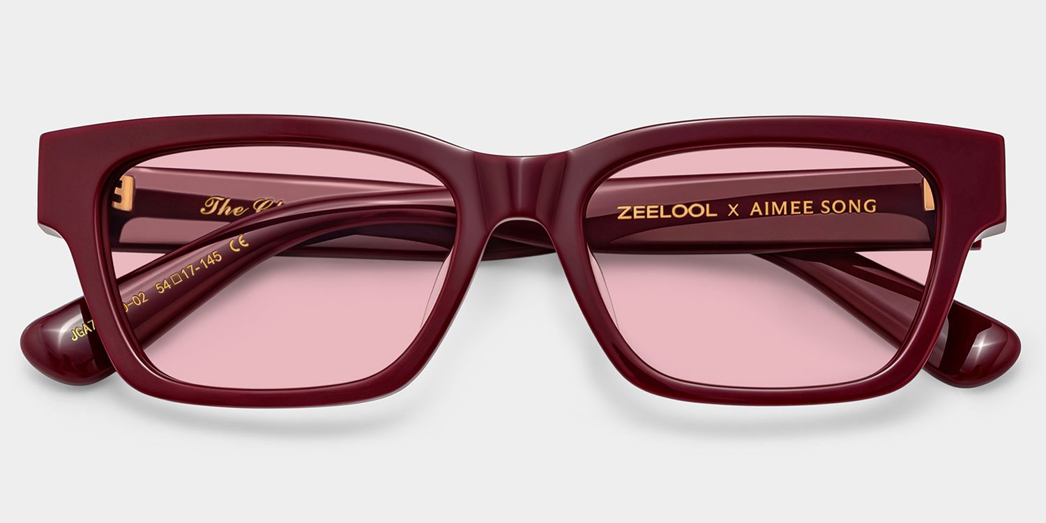 ZEELOOL x Aimee Song The Classic Brown Rectangle Glasses1