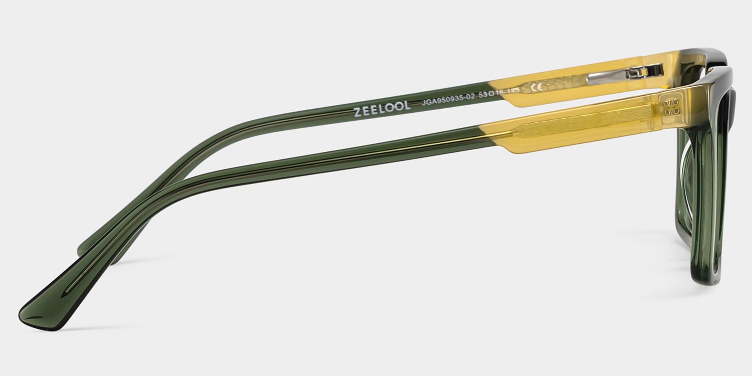 Rectangle Green Eyeglasses- Troy Acetate Frame Glasses4