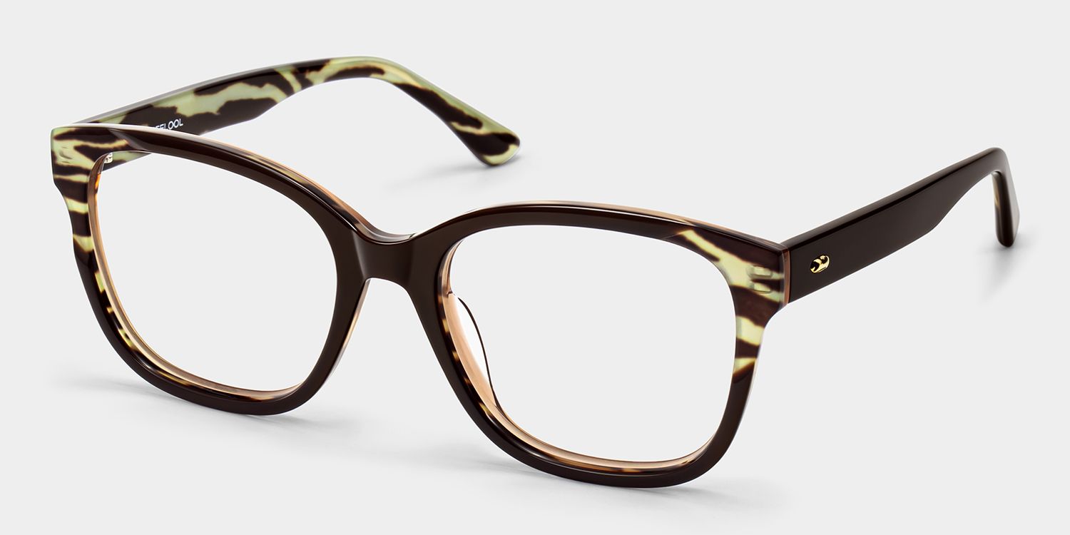 Ivy Brown Square Glasses | ZEELOOL3