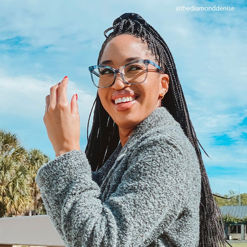 Richardson Cateye Blue Glasses | Zeelool Glasses5