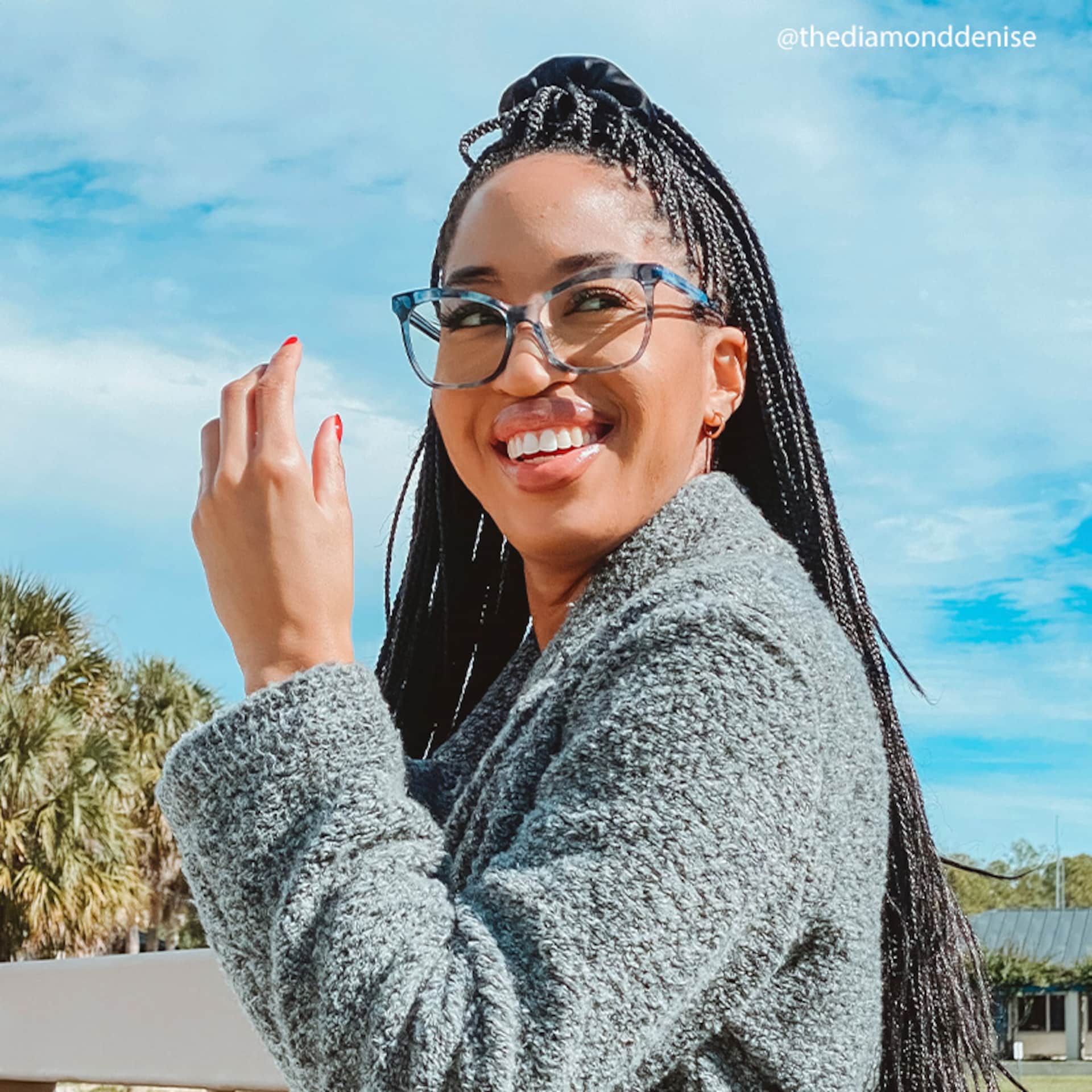 Richardson Cateye Blue Glasses | Zeelool Glasses5