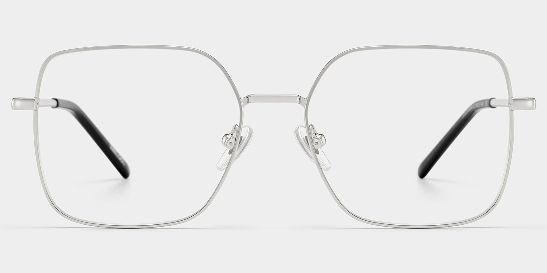 Abigail Silver Square Glasses with Medium Size Metal Frame | ZEELOOL0