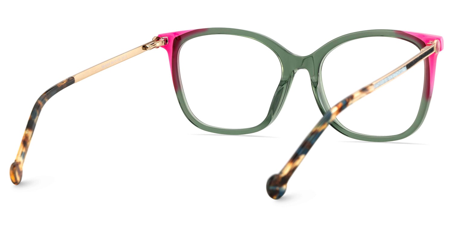 Nico Square Green Pink Glasses5