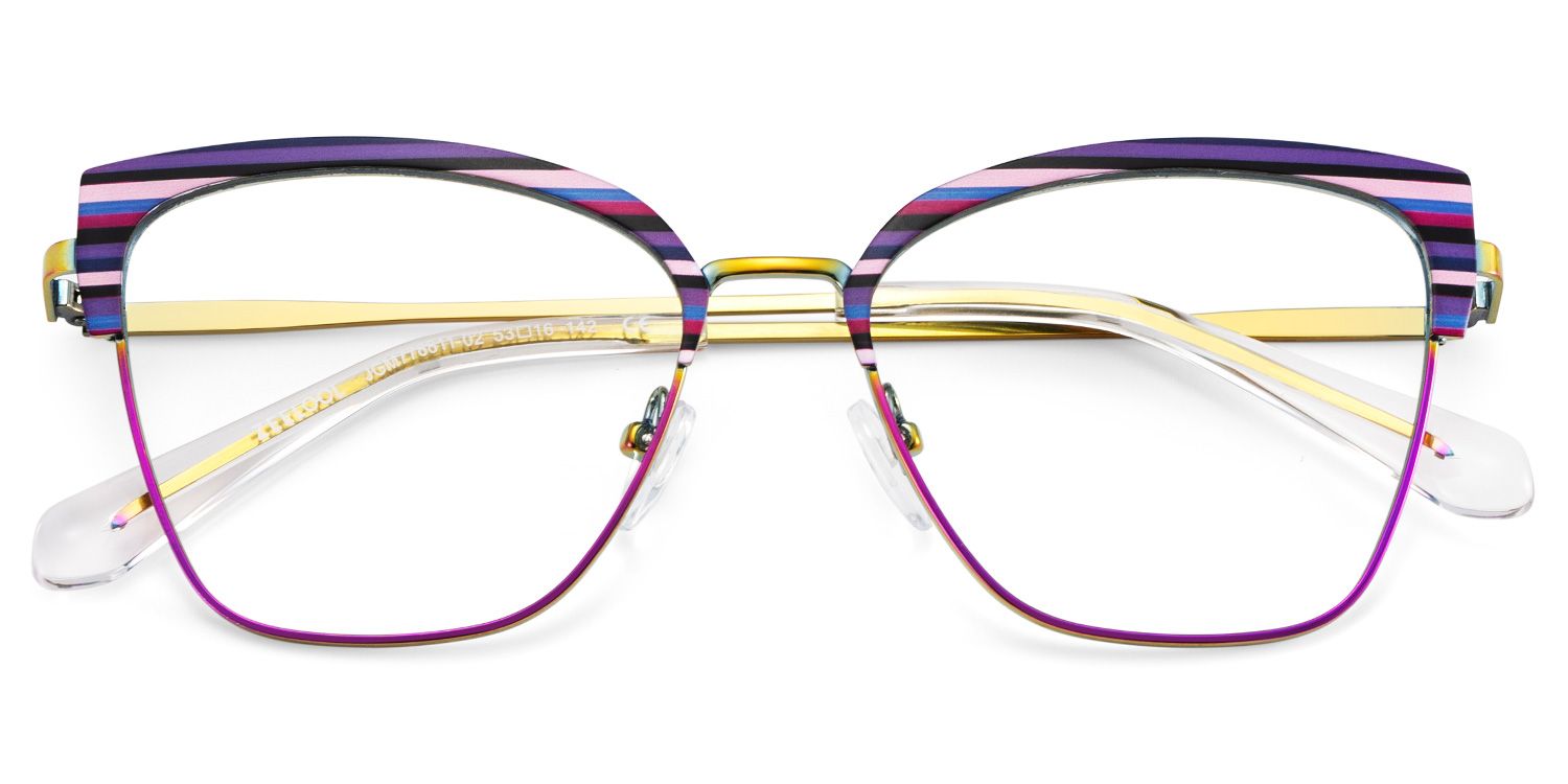 Harley Browline Purple Color Frame Glasses for Women | Zeelool2