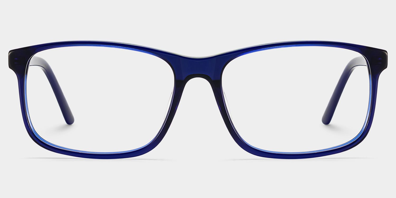 Connie Blue Rectangle Acetate Frame Glasses for Men | ZEELOOL0
