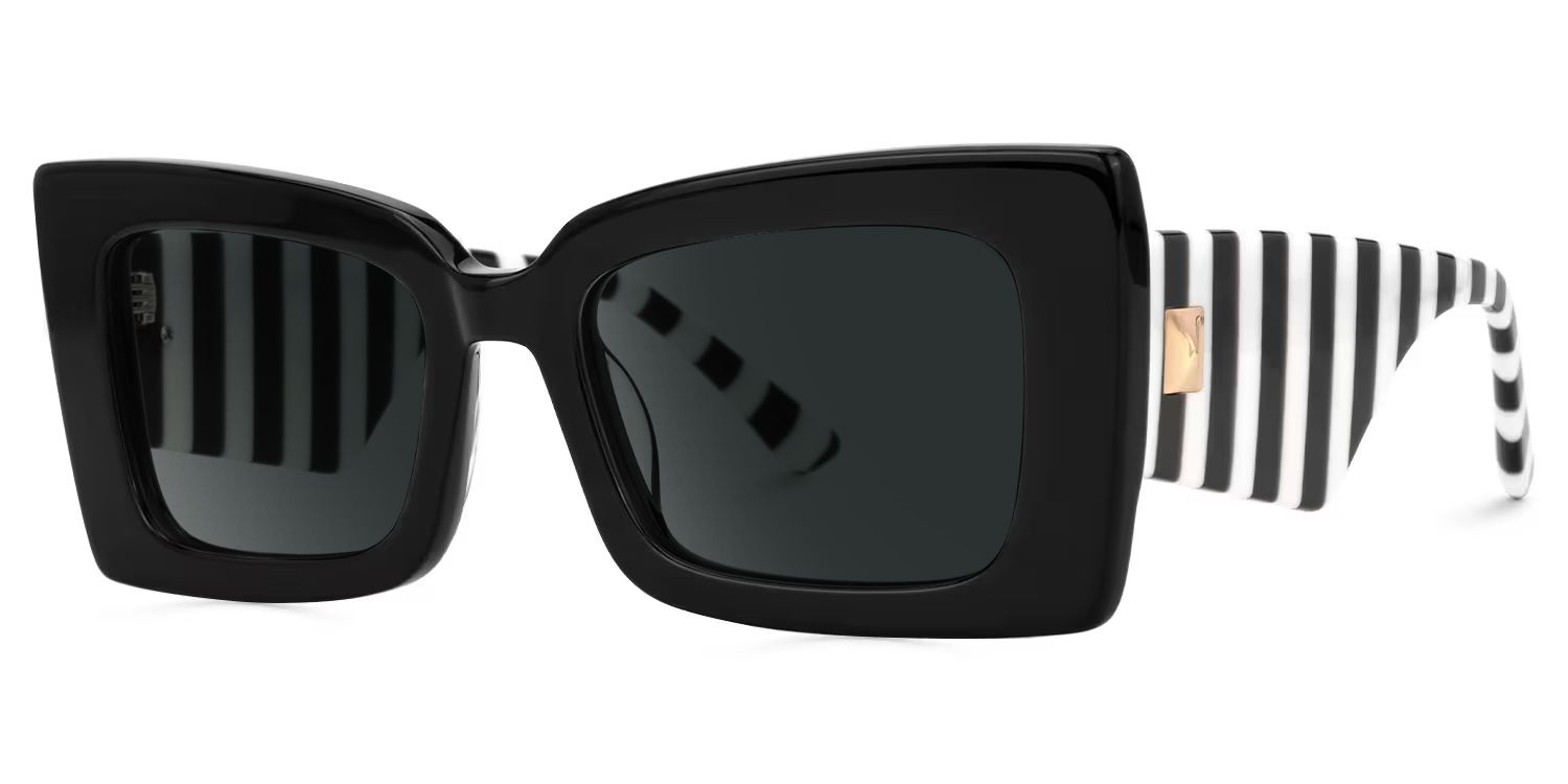 Mitia Rectangle Black Prescription Sunglasses | ZEELOOL1
