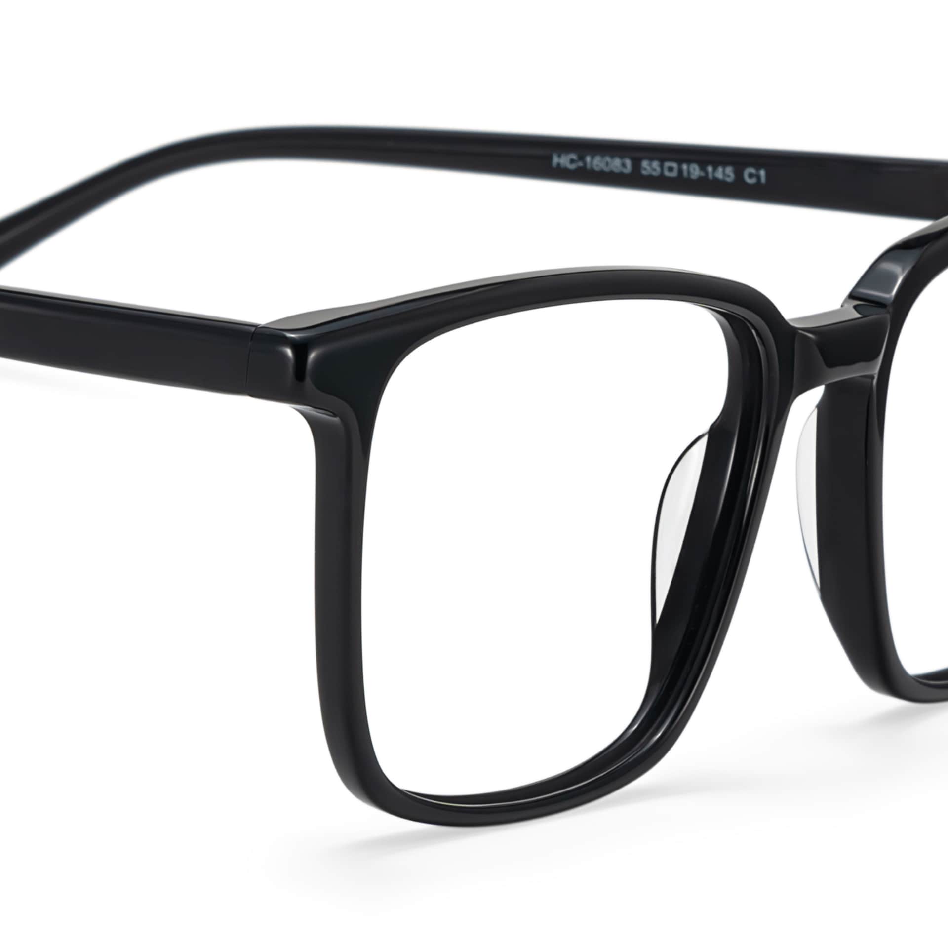 Rectangle Black Eyeglasses- Aidan Acetate Frame Glasses5