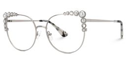 Wallice Cateye Silver Glasses1
