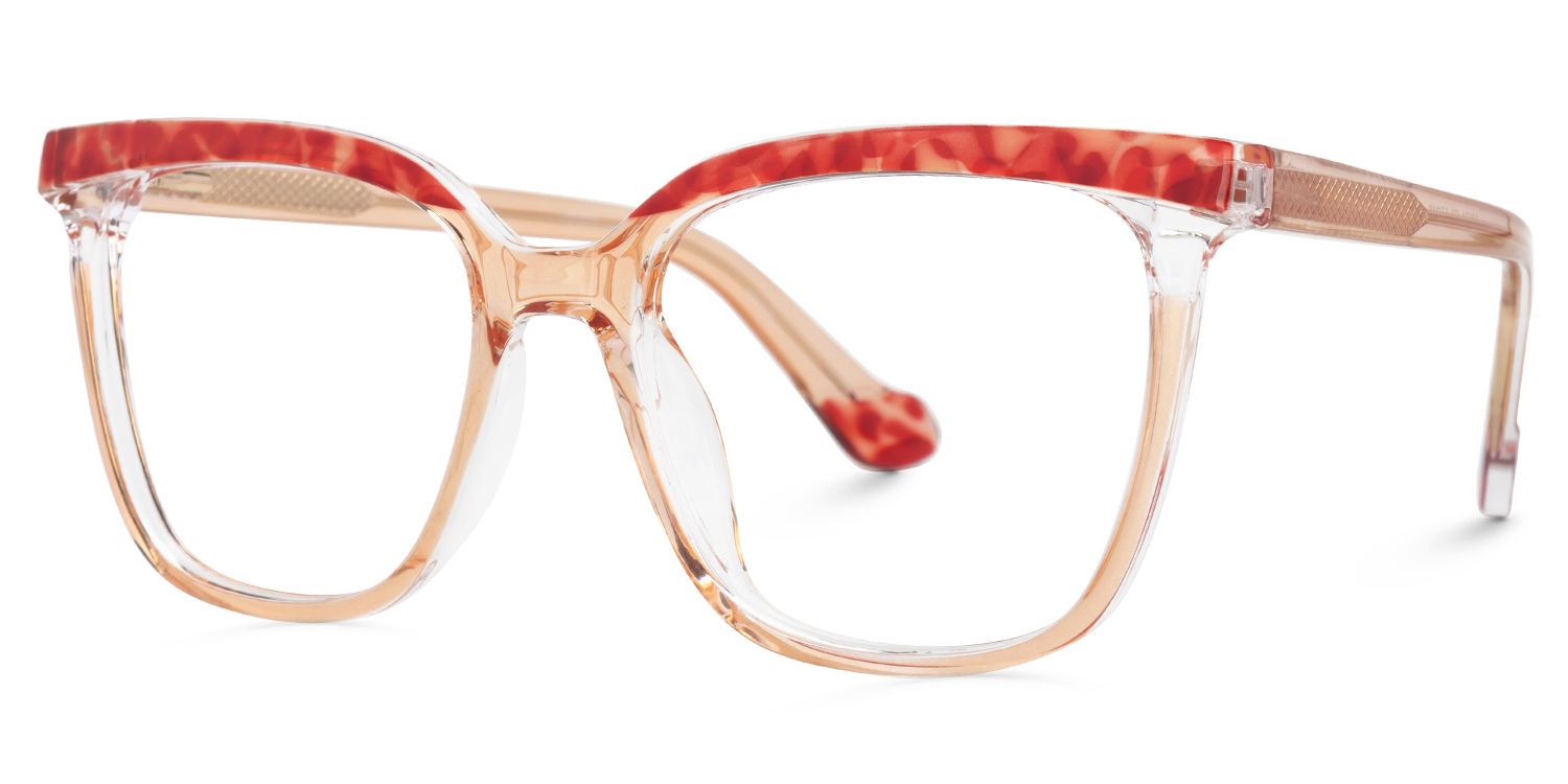 Square Tawana Red Glasses deals -Zeelool Glasses1