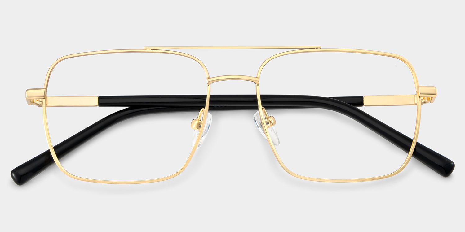 Iris Gold Frame Glasses with Aviator Frame Online | ZEELOOL3