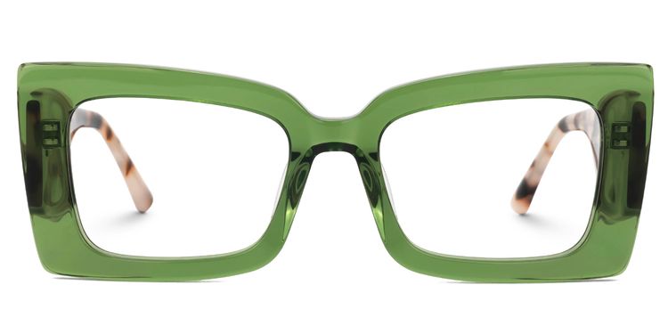 Mitia Rectangle Green Glasses