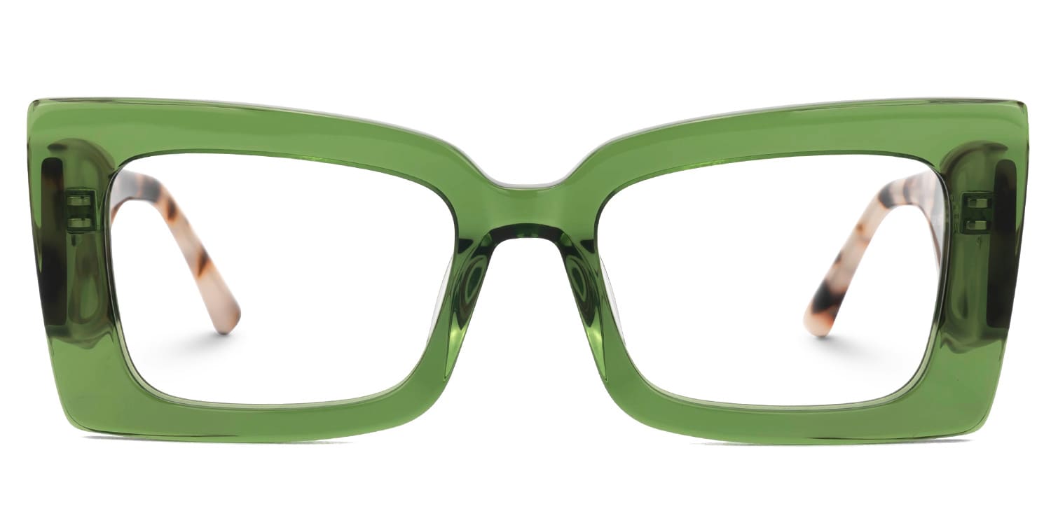Mitia Rectangle Green Glasses