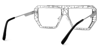Blake Geometric Black-Silver Glasses4