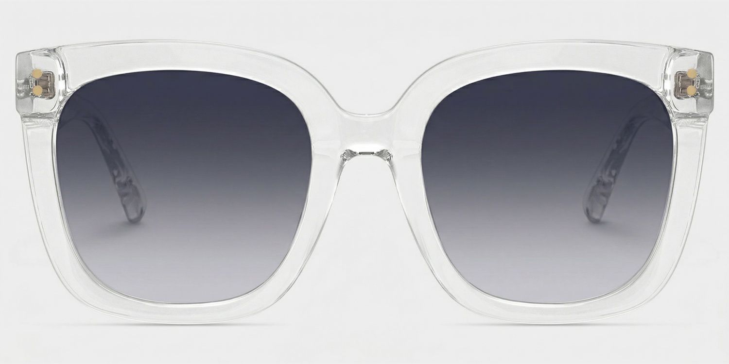 Ebony Clear Square Polarized Sunglasses for Driving | ZEELOOL0