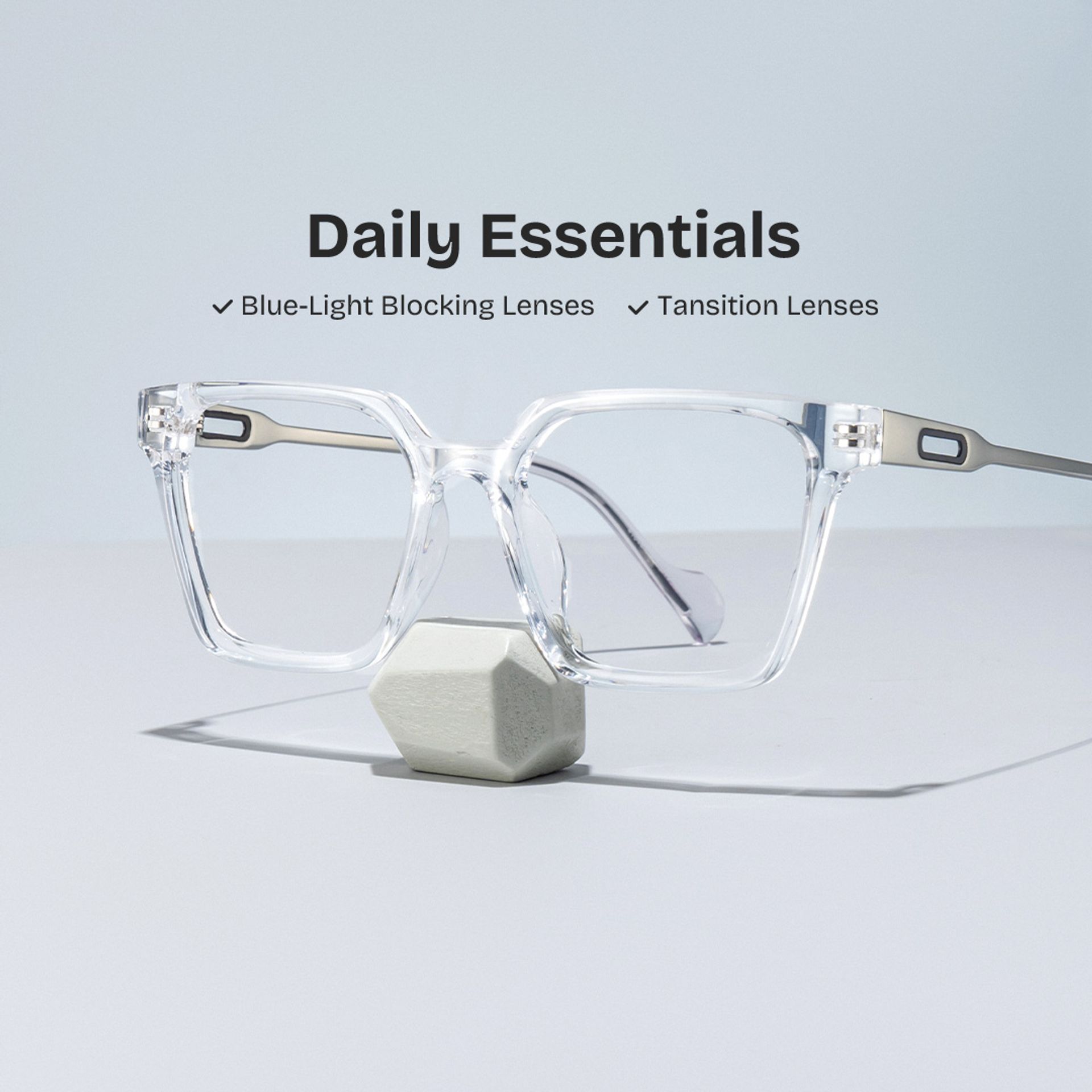 Mabel Eyeglasses in Square Clear Frame | Zeelool0