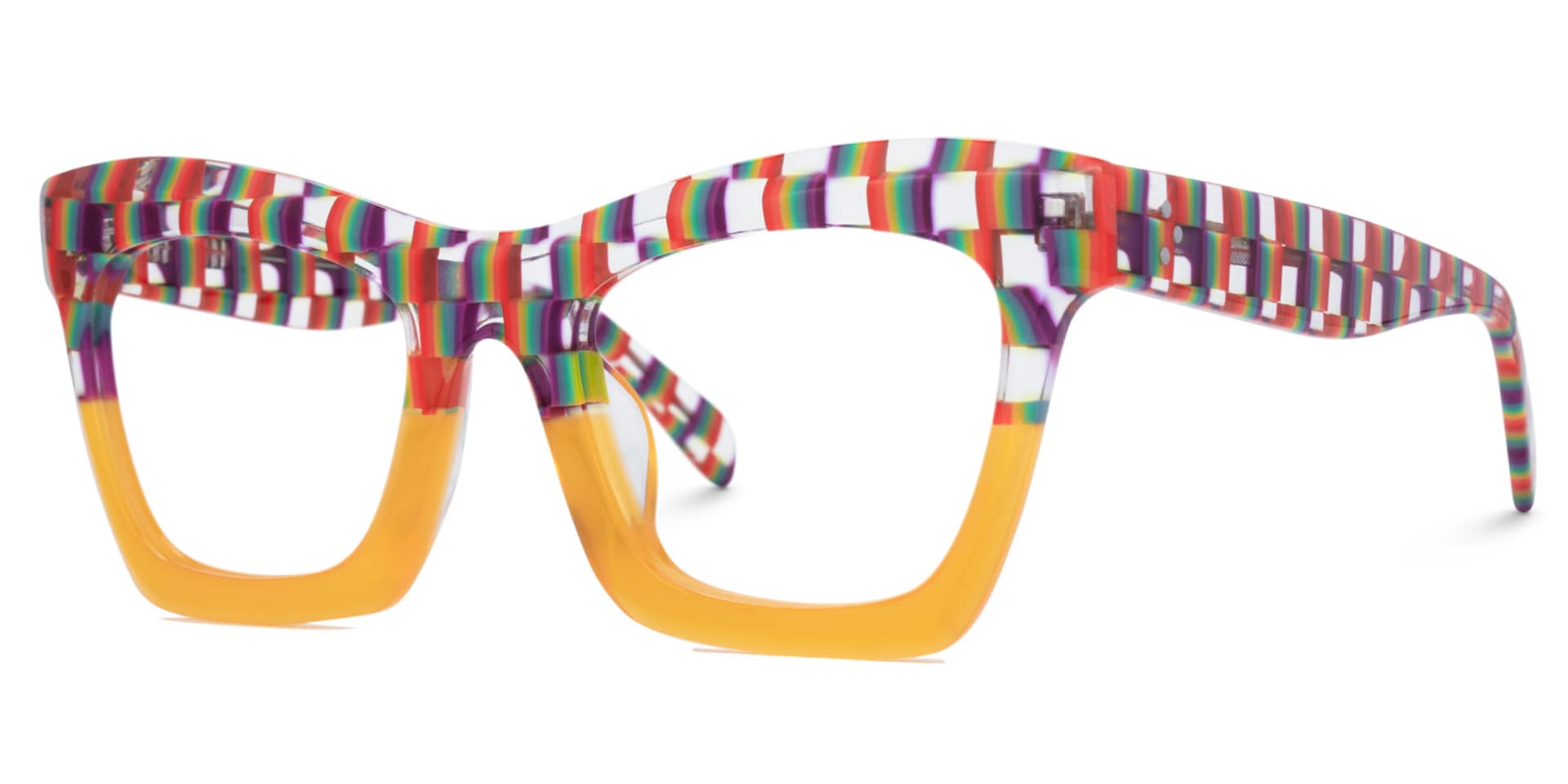 New Arriva Striped and Orange Glasses for Benitez Frame | Zeelool1