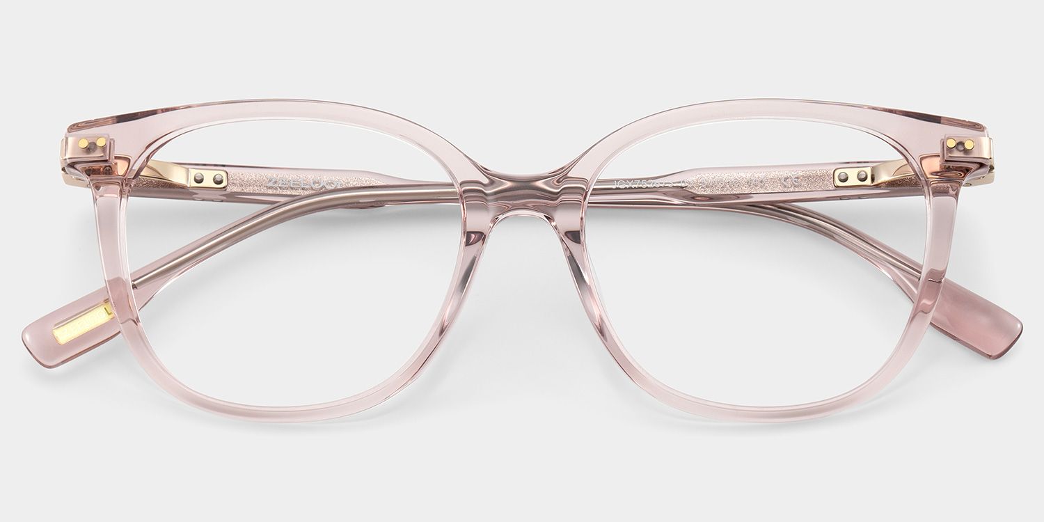 Daisy Pink Round Frame Glasses with Reverse R Adjustable Hinge | ZEELOOL2