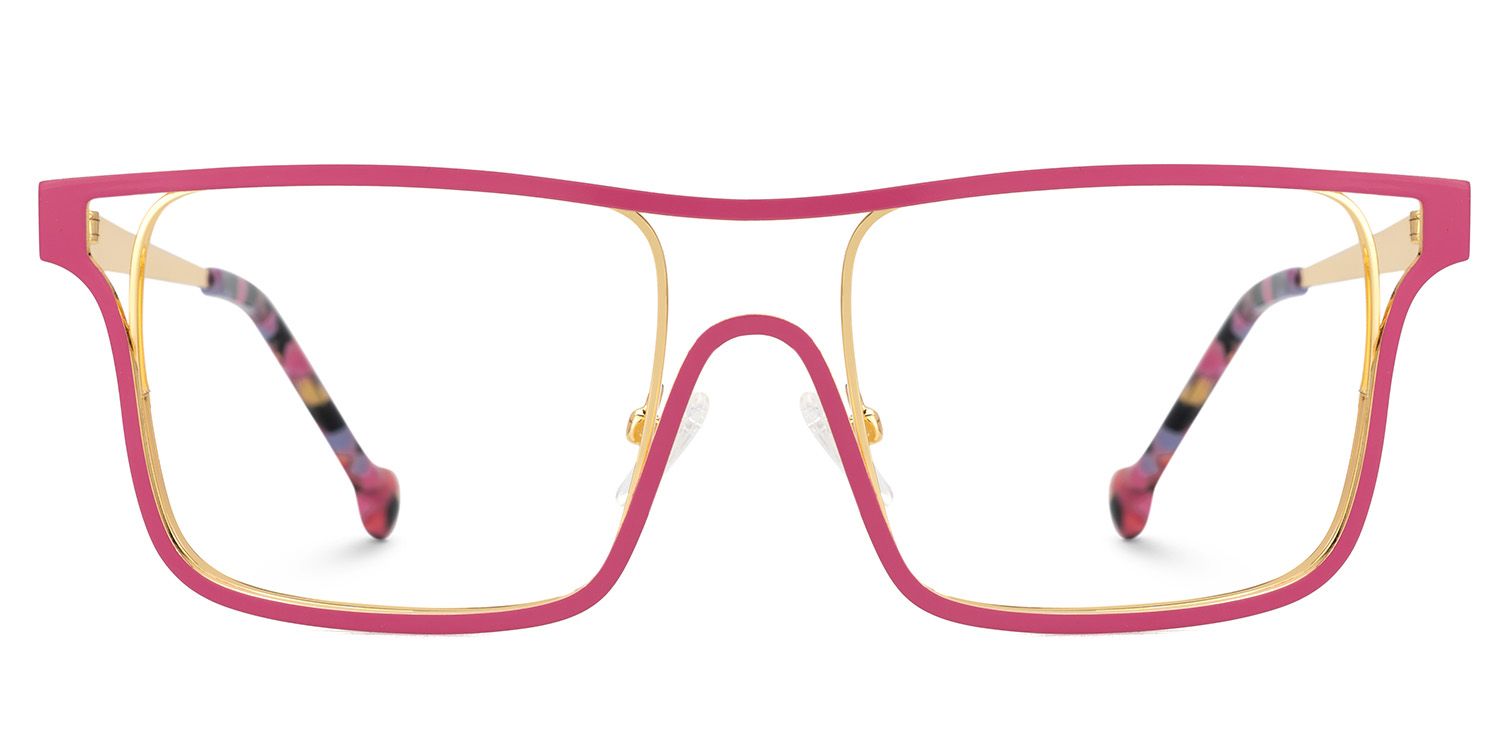 Nova Wide Rose Gold Glasses with Rectangle Frames | Zeelool0