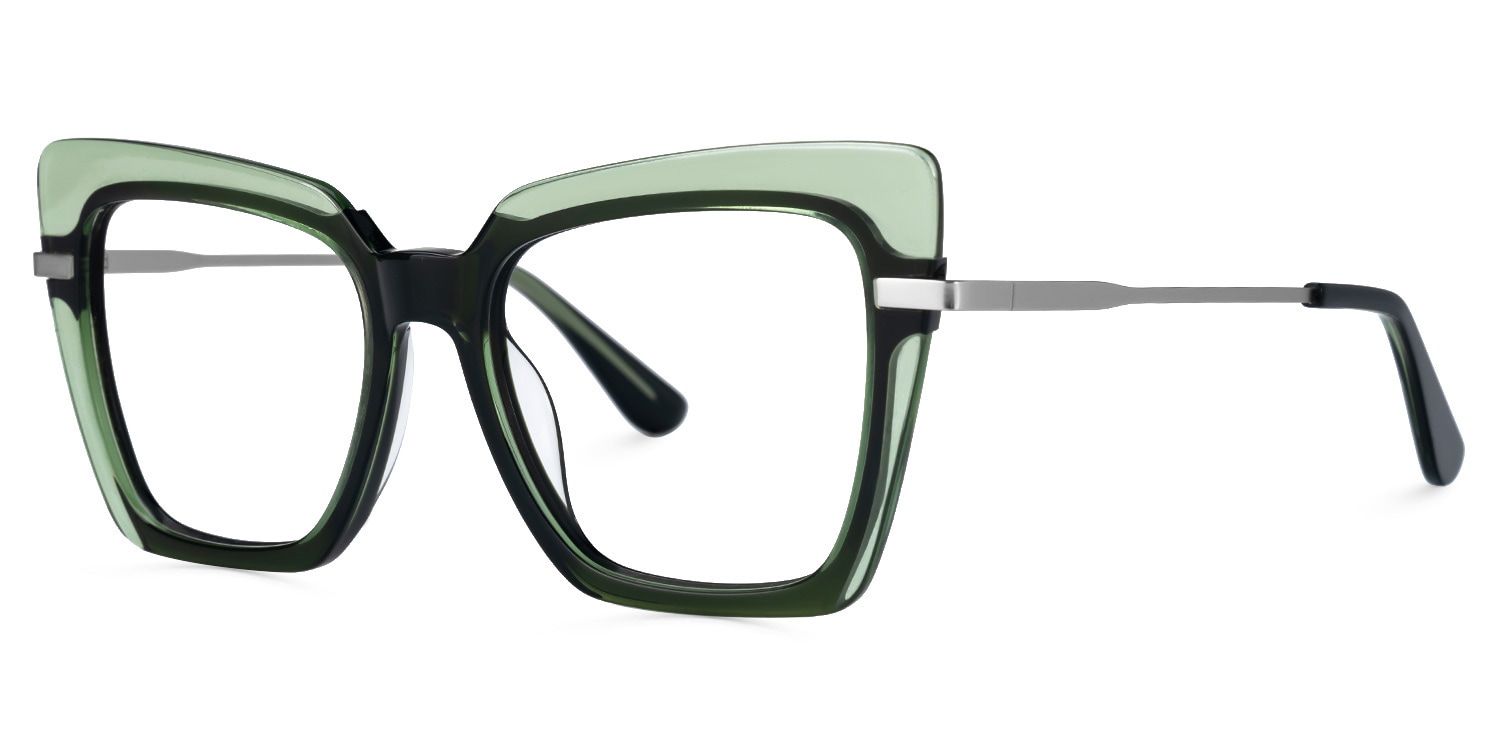 Goldie Cateye Green Glasses1
