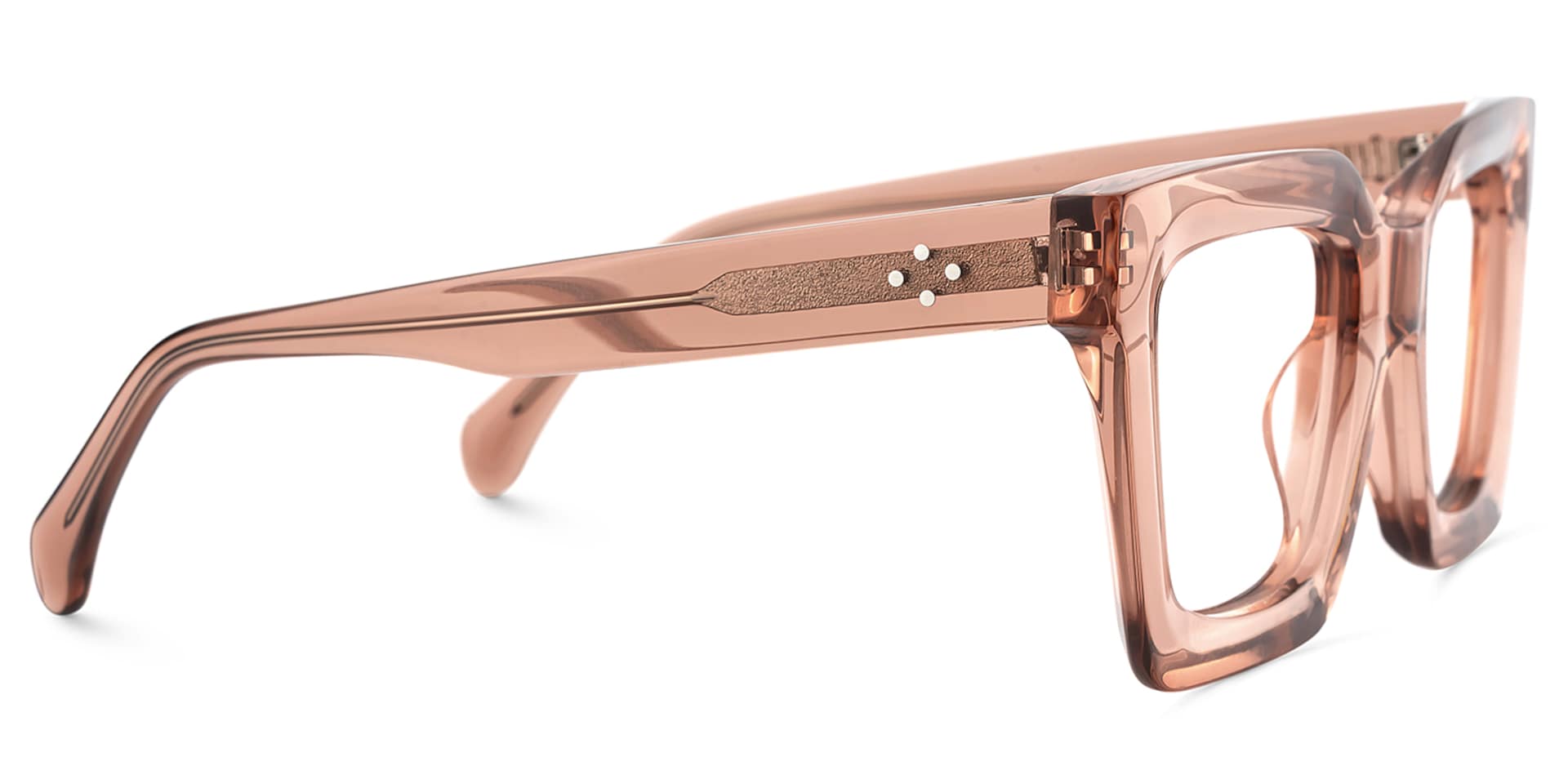 Lobo Square Champagne Eyeglasses & Glasses Frames3