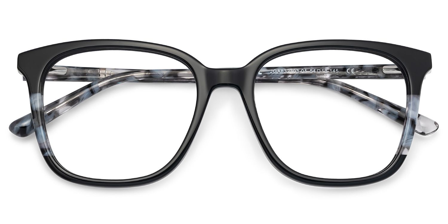 Finnley Acetate Black Frame Glasses with Square Shape | Zeelool2