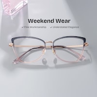 Sloane Cat-Eye Two-tone Glasses0
