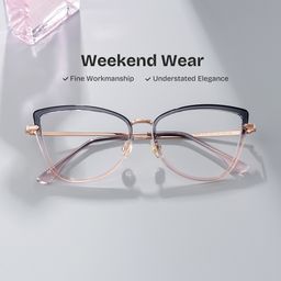 Sloane Cat-Eye Two-tone Glasses0