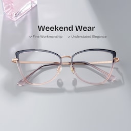 Sloane Cat-Eye Two-tone Glasses0