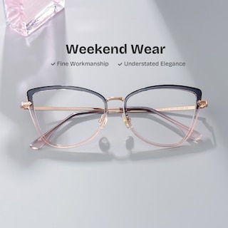 Sloane Cat-Eye Two-tone Glasses0